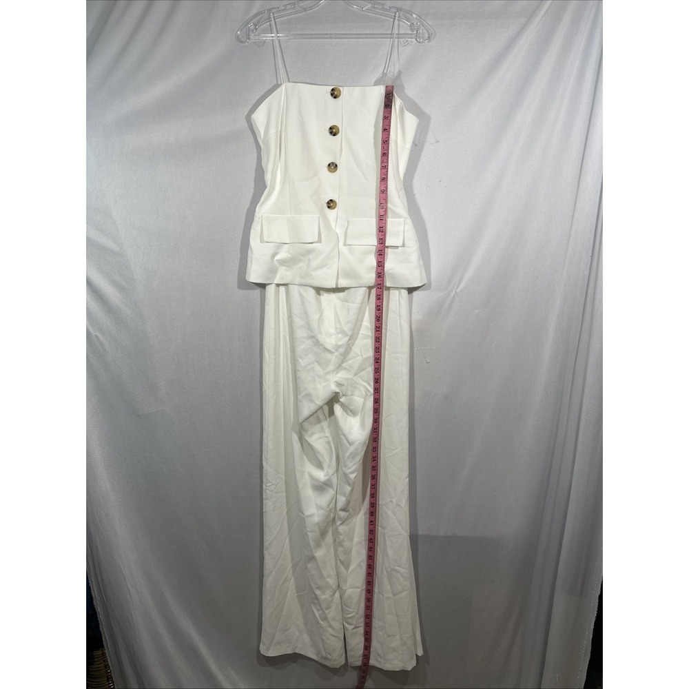NEW $277 AMANDA UPRICHARD [ Medium ]‎ Yadira Strapless Jumpsuit White #J2030 - Picture 6 of 16